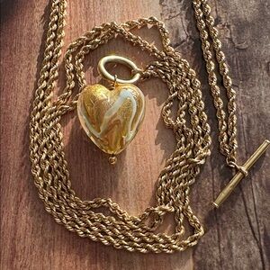 14K Yellow Gold Heart Pendant Necklace